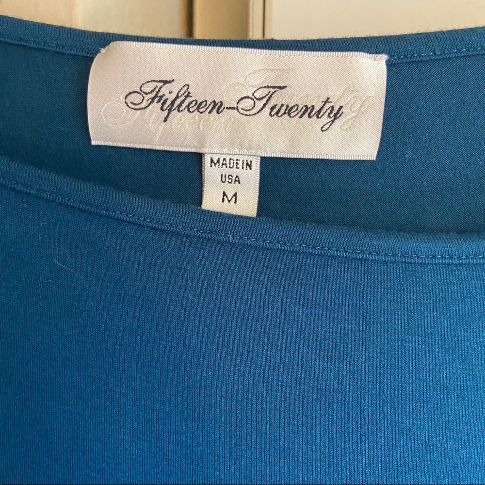 Teal Bodycon Dress with Crystal Embellishment - Picture 2 of 4